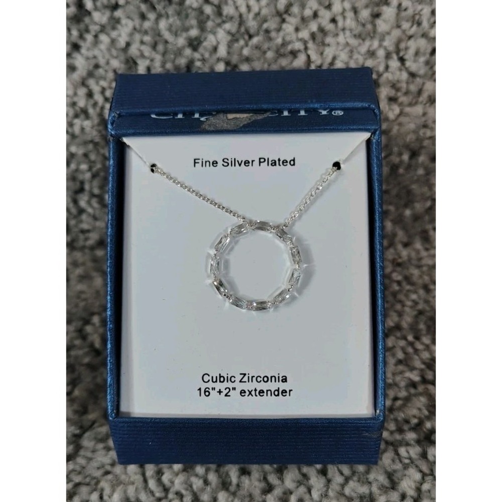 City X City Necklace Fine Silver Plated Cubic Zirconia
